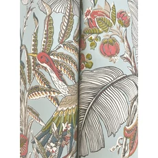 Kép 5/5 - York Virágos világoskék vlies tapéta darumadarakkal Heronwood Sky Blue 68,58 cm X 8,22 m