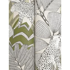 Kép 5/5 - York Egzotikus zöld vlies tapéta jaguárral Namiri Green 68,58 cm X 8,22 m