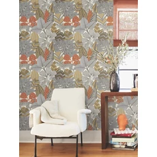 Kép 2/5 - York Egzotikus barna-piros vlies tapéta jaguárral Namiri Ochre 68,58 cm X 8,22 m