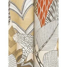 Kép 5/5 - York Egzotikus barna-piros vlies tapéta jaguárral Namiri Ochre 68,58 cm X 8,22 m