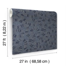 Kép 4/6 - York Kék modern vlies tapéta kígyózó mintával Ophidia Navy 68,58 cm X 8,22 m
