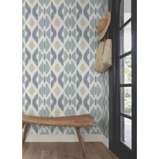 Kép 2/5 - York Ikat mintás kék vlies tapéta Patan Denim 68,58 cm X 8,22 m