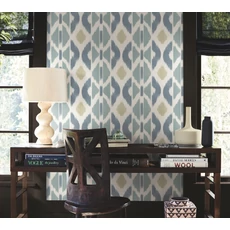 Kép 3/5 - York Ikat mintás kék vlies tapéta Patan Denim 68,58 cm X 8,22 m