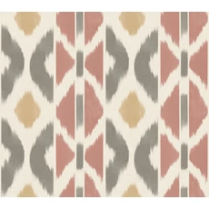 Kép 1/5 - York Ikat mintás piros-szürke vlies tapéta Patan Sedona 68,58 cm X 8,22 m