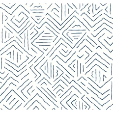 Kép 1/6 - York Geometriai mintás kék vlies tapéta Sirih Navy 68,58 cm  X 8,22 m