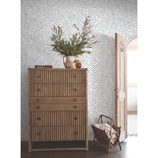 Kép 2/6 - York Geometriai mintás kék vlies tapéta Sirih Navy 68,58 cm  X 8,22 m