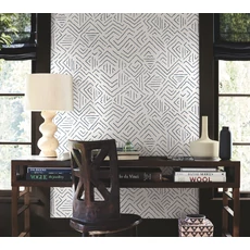 Kép 3/6 - York Geometriai mintás kék vlies tapéta Sirih Navy 68,58 cm  X 8,22 m