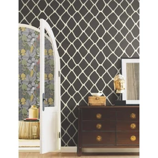 Kép 2/7 - York Geometriai mintás szizál fekete-fehér tapéta Tonga Black & White 91,44 cm X 7,31 m