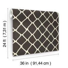 Kép 4/7 - York Geometriai mintás szizál fekete-fehér tapéta Tonga Black & White 91,44 cm X 7,31 m