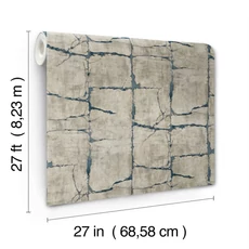 Kép 5/7 - York Kőhatású kék-szürke vlies tapéta Mojave Navy 68,58 cm X 8,22 m