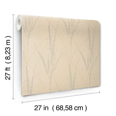 Kép 5/7 - York Kalász mintás bézs vlies tapéta arany részletekkel Graceful Willow Putty 68,58 cm X 8,22 m