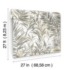 Kép 5/7 - York Pálmaleveles modern natúr színösszeállítású vies tapéta Swaying Palms Neutral 68,58 cm X 8,22 m