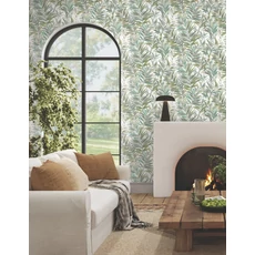 Kép 2/7 - York Pálmaleveles modern zöld vies tapéta Swaying Palms Olive-Aegean 68,58 cm X 8,22 m