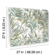 Kép 5/7 - York Pálmaleveles modern zöld vies tapéta Swaying Palms Olive-Aegean 68,58 cm X 8,22 m