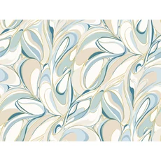 Kép 1/7 - York Absztrakt mintás kék vlies tapéta arany részletekkel Achate Blue 68,58 cm X 8,22 m