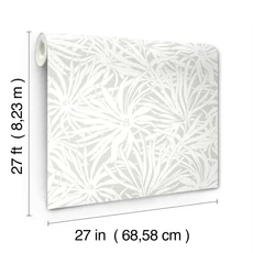 Kép 5/7 - York Modern virágmintás szürke vlies tapéta Floral Canopy Grey 68,58 cm X 8,22 m