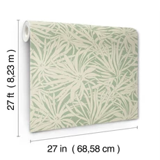 Kép 5/7 - York Modern virágmintás zöld vlies tapéta Floral Canopy Olive 68,58 cm X 8,22 m