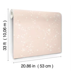 Kép 3/4 - York Csillagos rózsaszín vlies gyerek tapéta Stjärnhimmel Pink 53 cm X 10 m