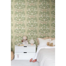 Kép 2/4 - York Cirkuszi akrobaták virágos indákon zöld vlies gyerek tapéta Cirkus Light Green 53 cm X 10 m