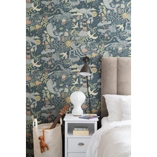 Kép 2/4 - York Tengeri állatok kék vlies gyerek tapéta Havet Dark Blue 53 cm X 10 m