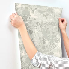 Kép 4/4 - York Tengeri állatok szürke vlies gyerek tapéta Havet Light Blue 53 cm X 10 m