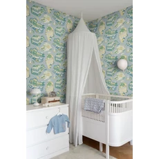 Kép 2/4 - York Házikók és autók kék vlies gyerek tapéta Staden Light Blue 53 cm X 10 m