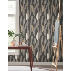 Kép 2/7 - York Geometriai mintás fekete vlies tapéta Balance Carbon 68,58 cm X 8,22 m