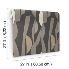 Kép 4/7 - York Geometriai mintás fekete vlies tapéta Balance Carbon 68,58 cm X 8,22 m