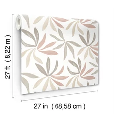 Kép 4/7 - York Modern levélmintás pasztell barna vlies tapéta Little Garden Nude Blush 68,58 cm X 8,22 m