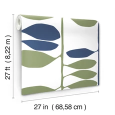 Kép 4/7 - York Szőlőtőkét ábrázoló modern kék vlies tapéta Sculpted Vines Alpine Ultramarine 68,58 cm X 8,22 m