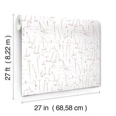 Kép 4/7 - York Vitorlásokat ábrázoló modern piros vlies tapéta Vermillion Coast Vermillion 68,58 cm X 8,22 m