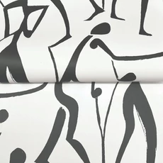 Kép 6/7 - York Táncoló alakok fekete-fehér vlies tapéta Joyful Dancers Carbon Black 52 cm X 10 m