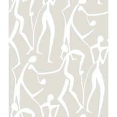 Kép 1/7 - York Táncoló alakok szürke vlies tapéta Joyful Dancers Lichen Grey 52 cm X 10 m