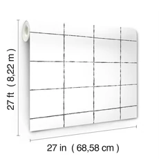 Kép 4/7 - York Fekete kockás vlies tapéta La Vitre Plaid Carbon Black 68,58 cm X 8,22 m