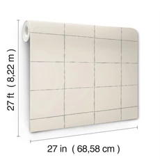 Kép 4/7 - York Szürke kockás vlies tapéta La Vitre Plaid Lichen Grey 68,58 cm X 8,22 m