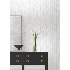 Kép 3/8 - York Fehér-ezüst glamúr vlies tapéta Elemental Thread White & Silver 68,58 cm X 8,22 m