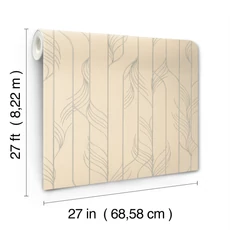 Kép 8/8 - York Bézs-ezüst glamúr vlies tapéta Elemental Thread Neutral Pearl & Silver 68,58 cm X 8,22 m