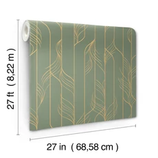 Kép 8/8 - York Zöld-arany glamúr vlies tapéta Elemental Thread Green & Gold 68,58 cm X 8,22 m