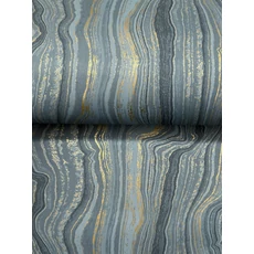 Kép 4/8 - York Ásványkő hatású kék-arany vlies tapéta Mineral Shimmer Denim-Gold 68,58 cm X 8,22 m