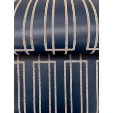 Kép 4/8 - York Art deco stílusú kék-arany vlies tapéta csillámló üveggyöngyökkel Terrace Navy 68,58 cm X 8,22 m