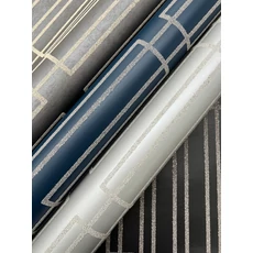 Kép 6/8 - York Art deco stílusú kék-arany vlies tapéta csillámló üveggyöngyökkel Terrace Navy 68,58 cm X 8,22 m