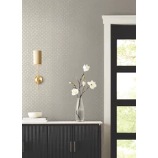 Kép 2/8 - York Elegáns üveggyöngyös csillámló bézs vlies tapéta Uptown Glam Beige 68,58 cm X 8,22 m