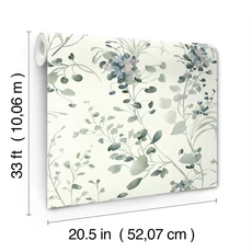 Kép 8/8 - York Modern szürkéskék vlies tapéta Spring Whispers Jade 52 cm X 10 m