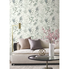 Kép 2/8 - York Modern szürkéskék vlies tapéta Spring Whispers Jade 52 cm X 10 m
