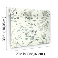 Kép 8/8 - York Modern zöldes szürke vlies tapéta Spring Whispers Moss 52 cm X 10 m