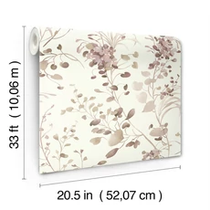 Kép 8/8 - York Modern lila-barna vlies tapéta Spring Whispers Soft Blush 52 cm X 10 m