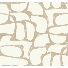 Kép 1/8 - York Elegáns absztrakt fehér-arany vlies tapéta Craftsman Geometric White & Gold 68,58 cm X 8,22 m