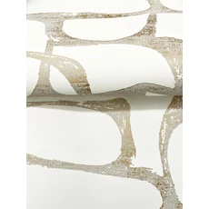 Kép 4/8 - York Elegáns absztrakt fehér-arany vlies tapéta Craftsman Geometric White & Gold 68,58 cm X 8,22 m