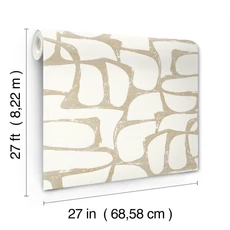 Kép 8/8 - York Elegáns absztrakt fehér-arany vlies tapéta Craftsman Geometric White & Gold 68,58 cm X 8,22 m
