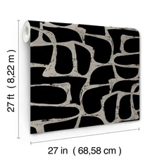 Kép 8/8 - York Elegáns absztrakt fekete vlies tapéta Craftsman Geometric Black 68,58 cm X 8,22 m